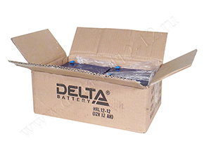 Открытая коробка с аккумуляторами Delta HRL 12-12